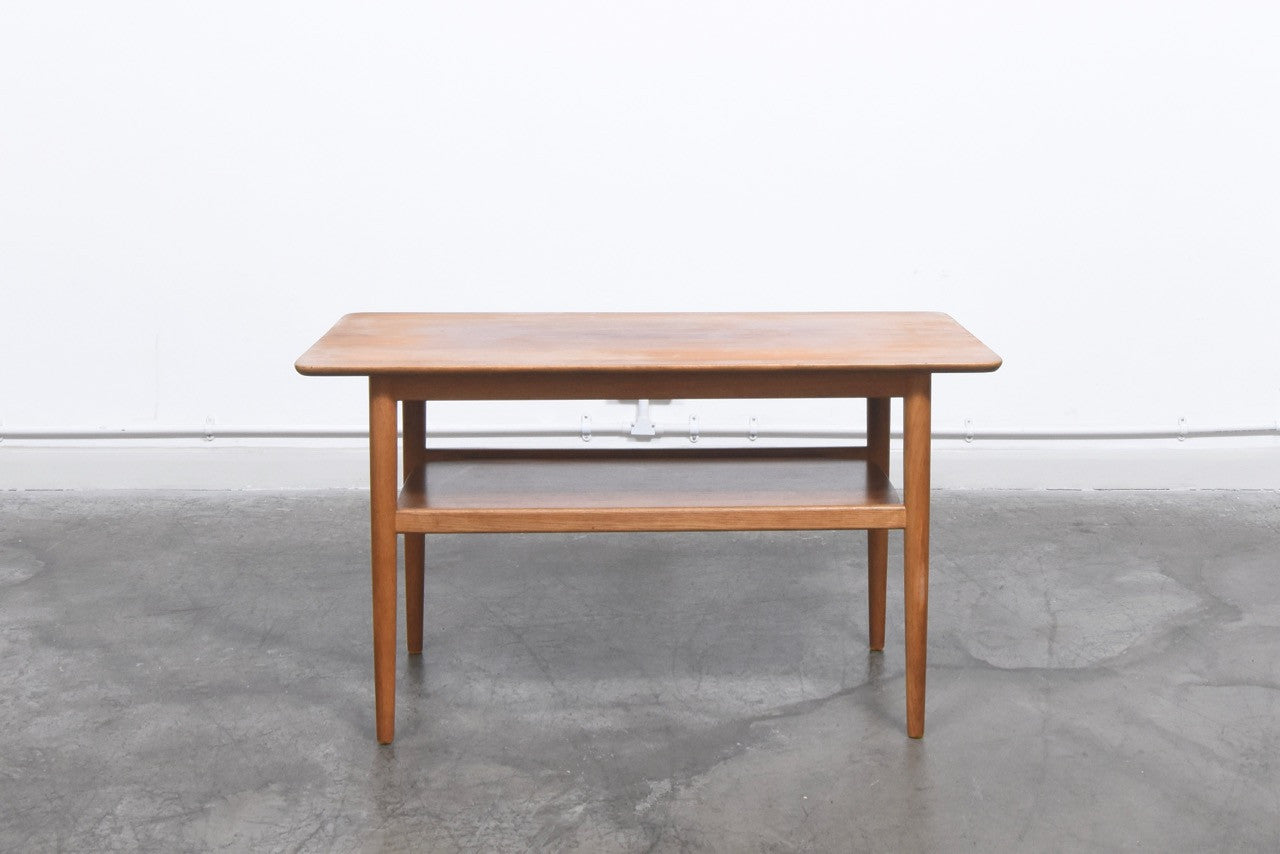 Teak coffee table with magazine shelf