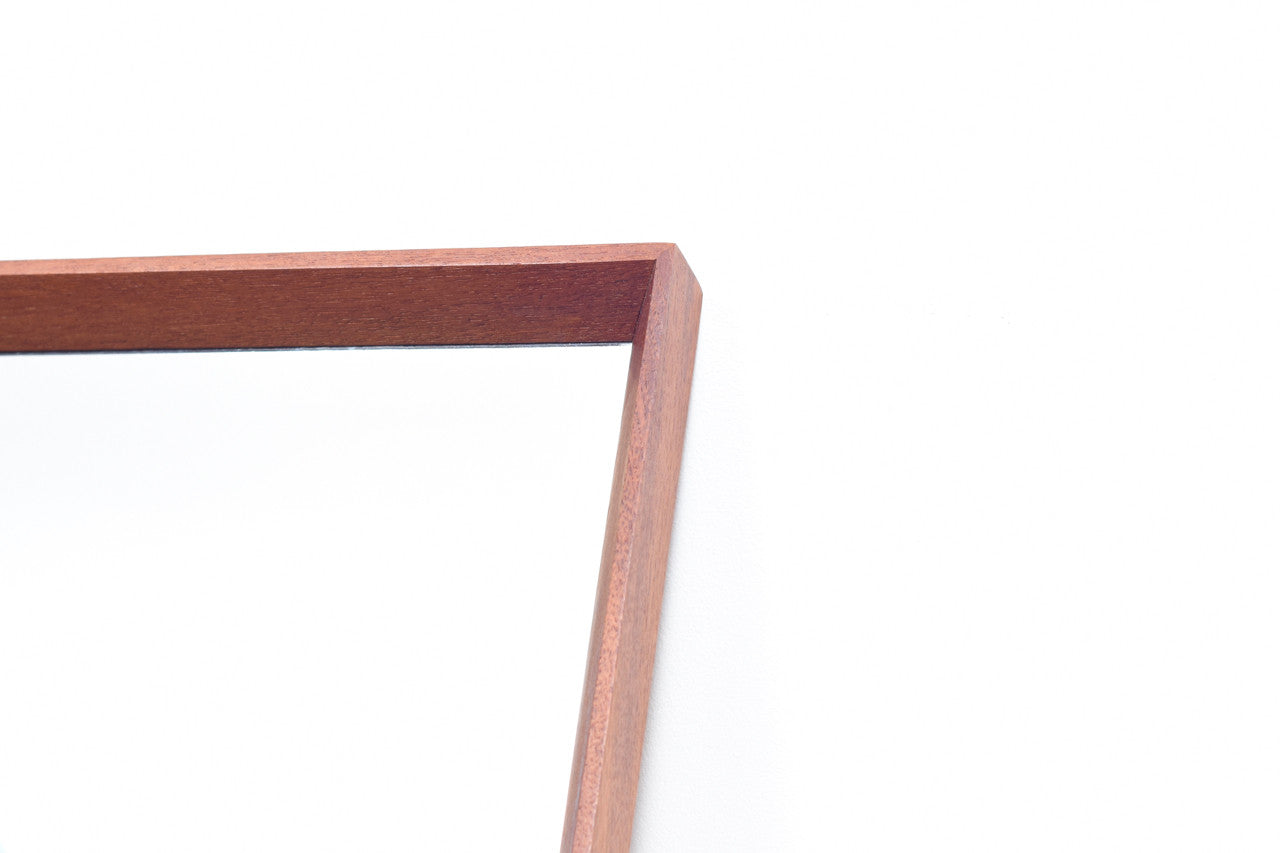 Long mirror with teak frame