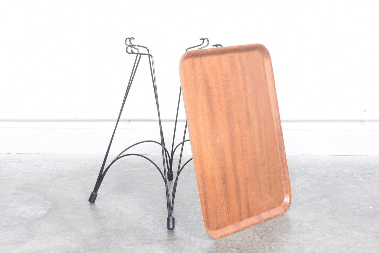 Teak tray table with stand