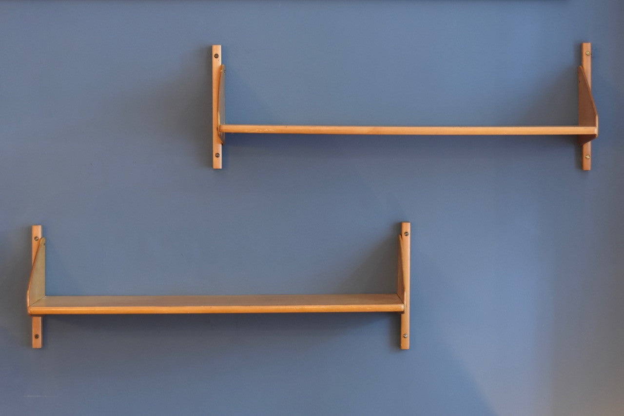 Just in: Pair of beech shelves