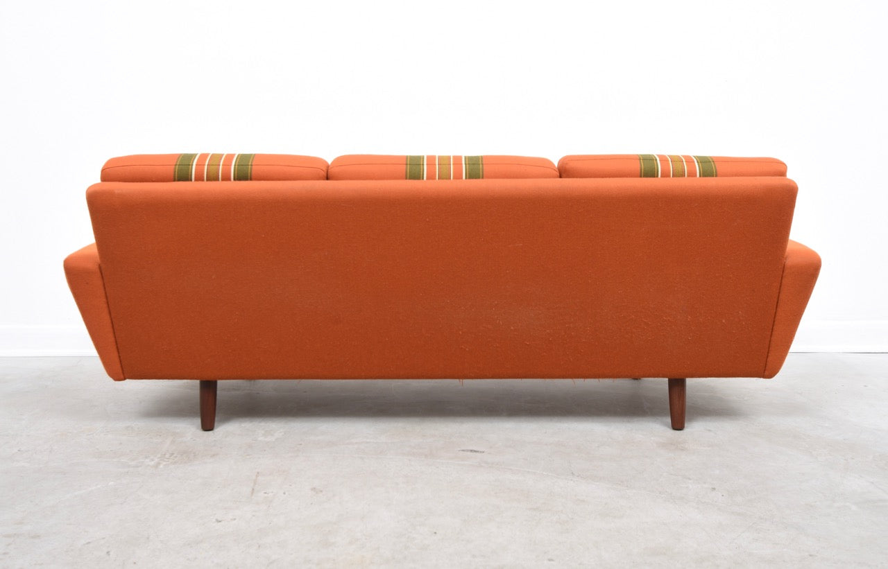 1960s three seater with matching foot stool