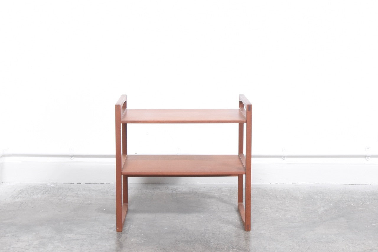Two-tiered teak side table