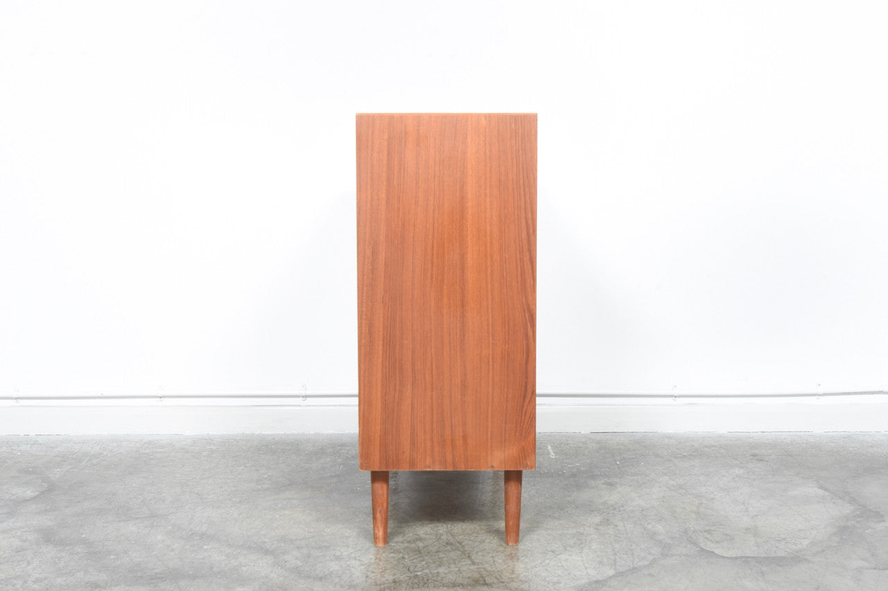 Teak chest of drawers with lipped handles