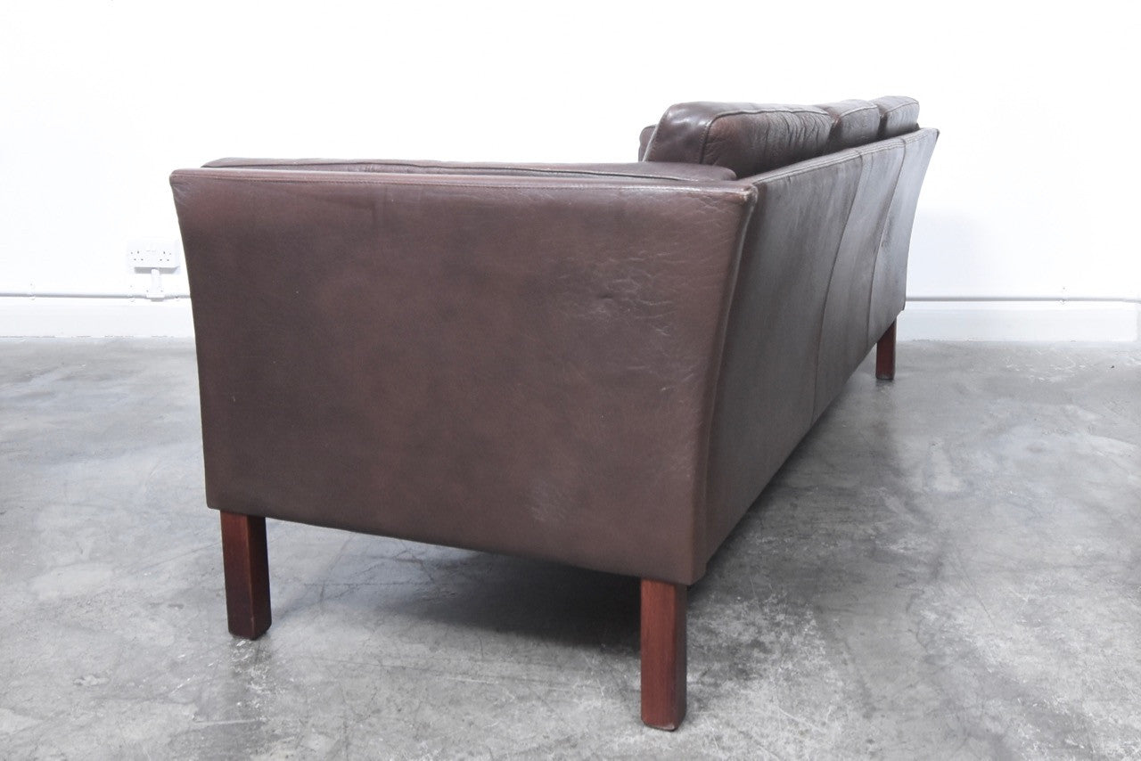 Leather three seater