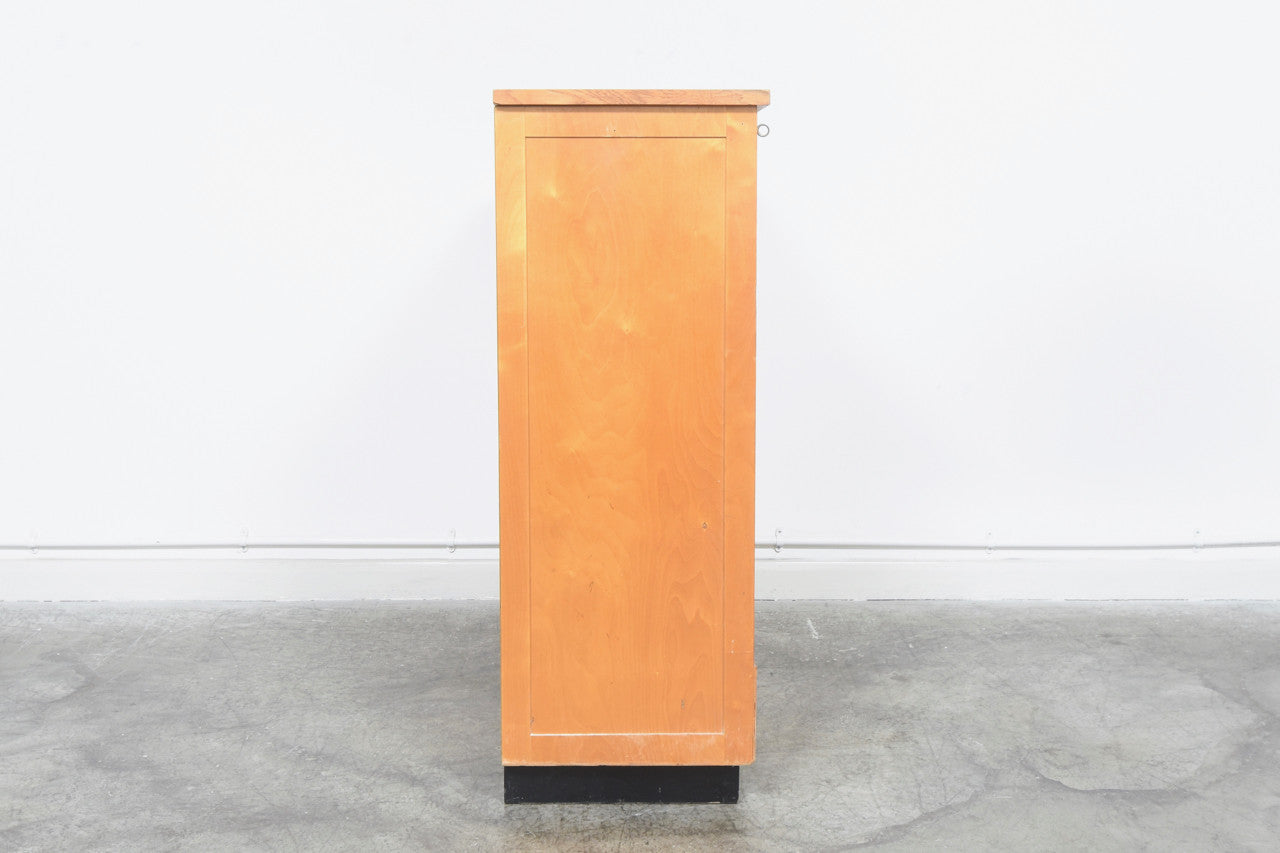 Oak filing unit with tambour doors