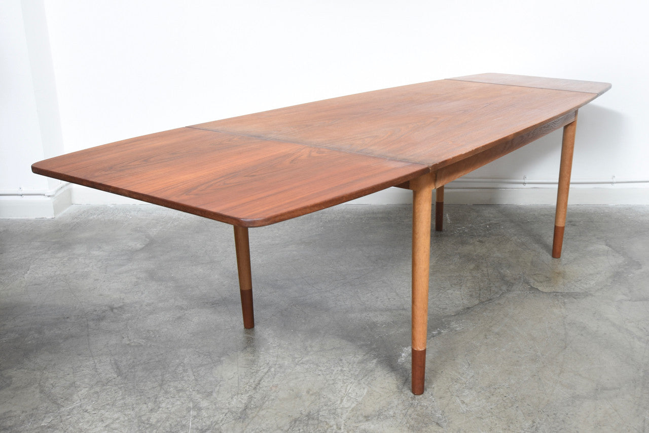 Teak + oak dining table by Børge Mogensen