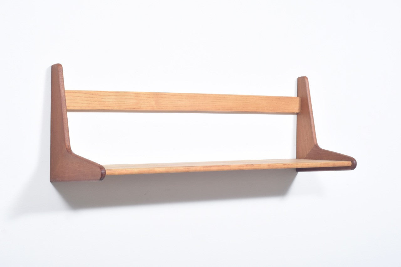 Teak + oak wall shelf