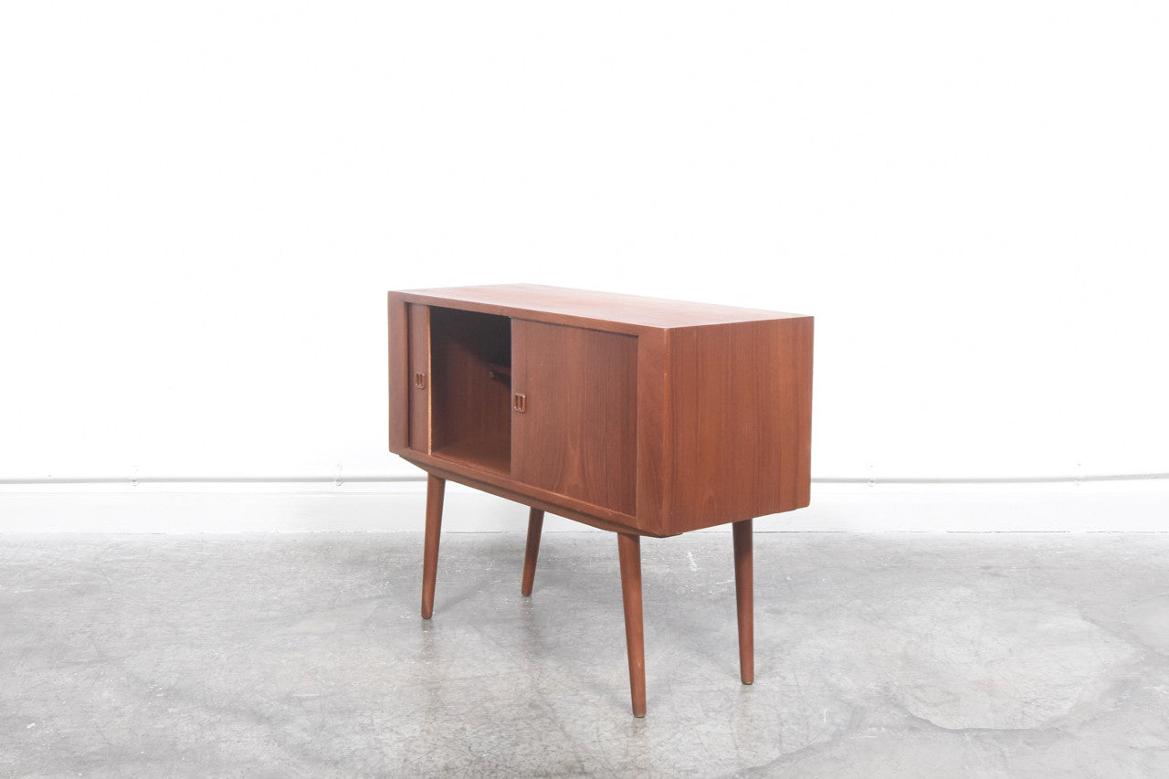 Small teak sideboard with tambour doors