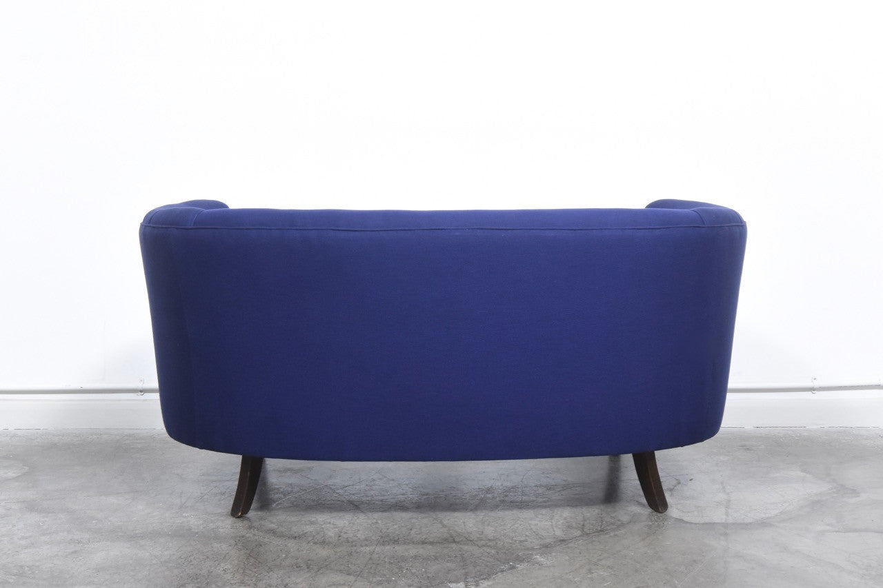 Danish two seater with vintage Kvadrat wool fabric