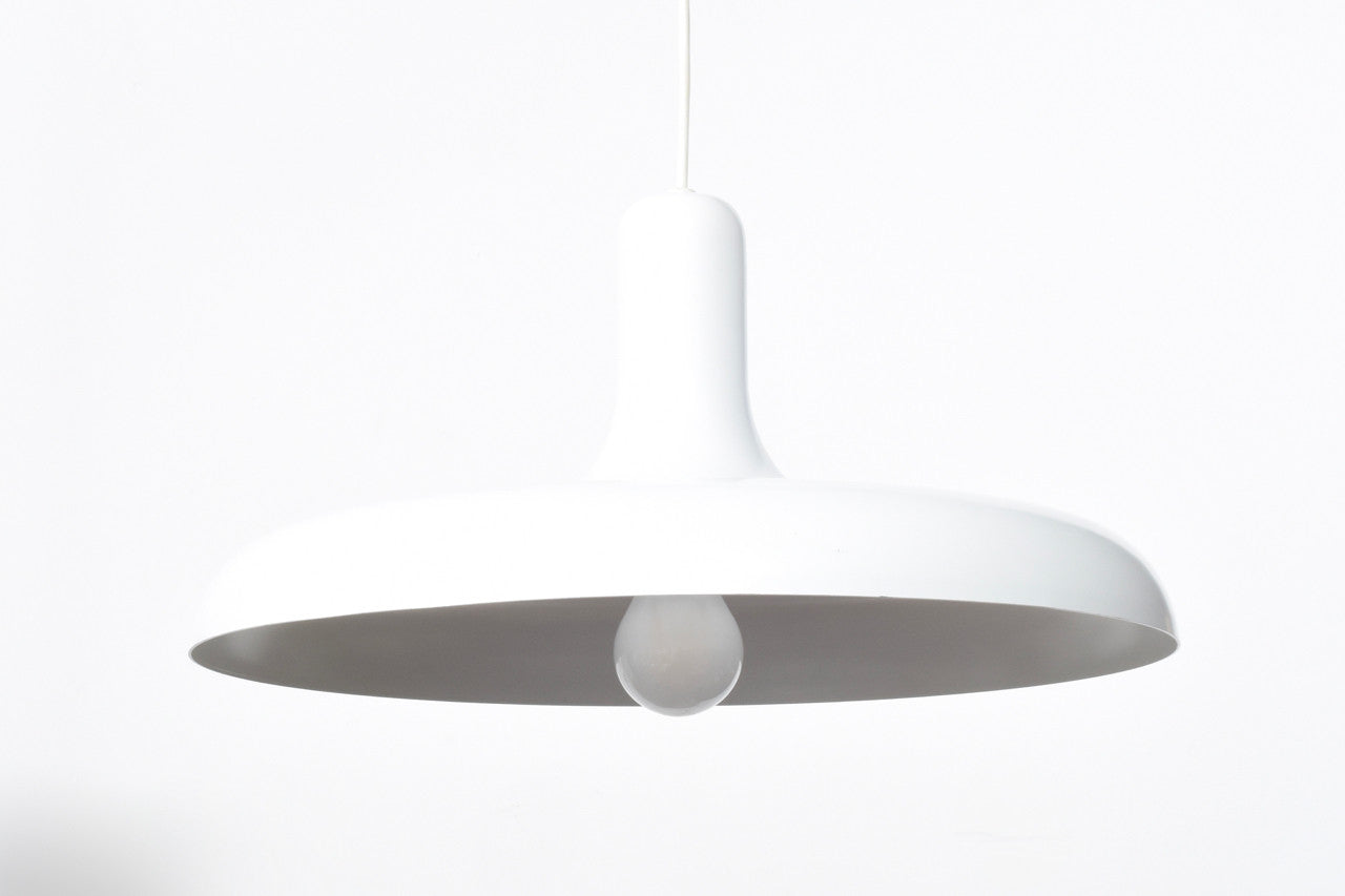 White spun aluminium ceiling light