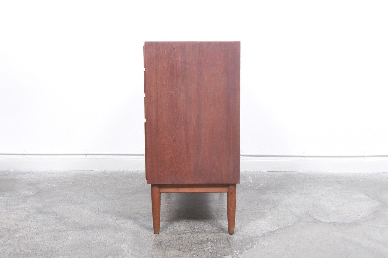 Teak chest of drawers with shoe shelf