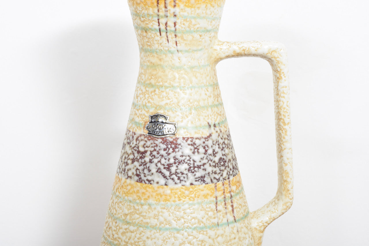 Tall striped pitcher vase by Bay Keramik