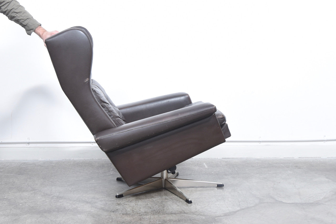 High back leather swivel chair