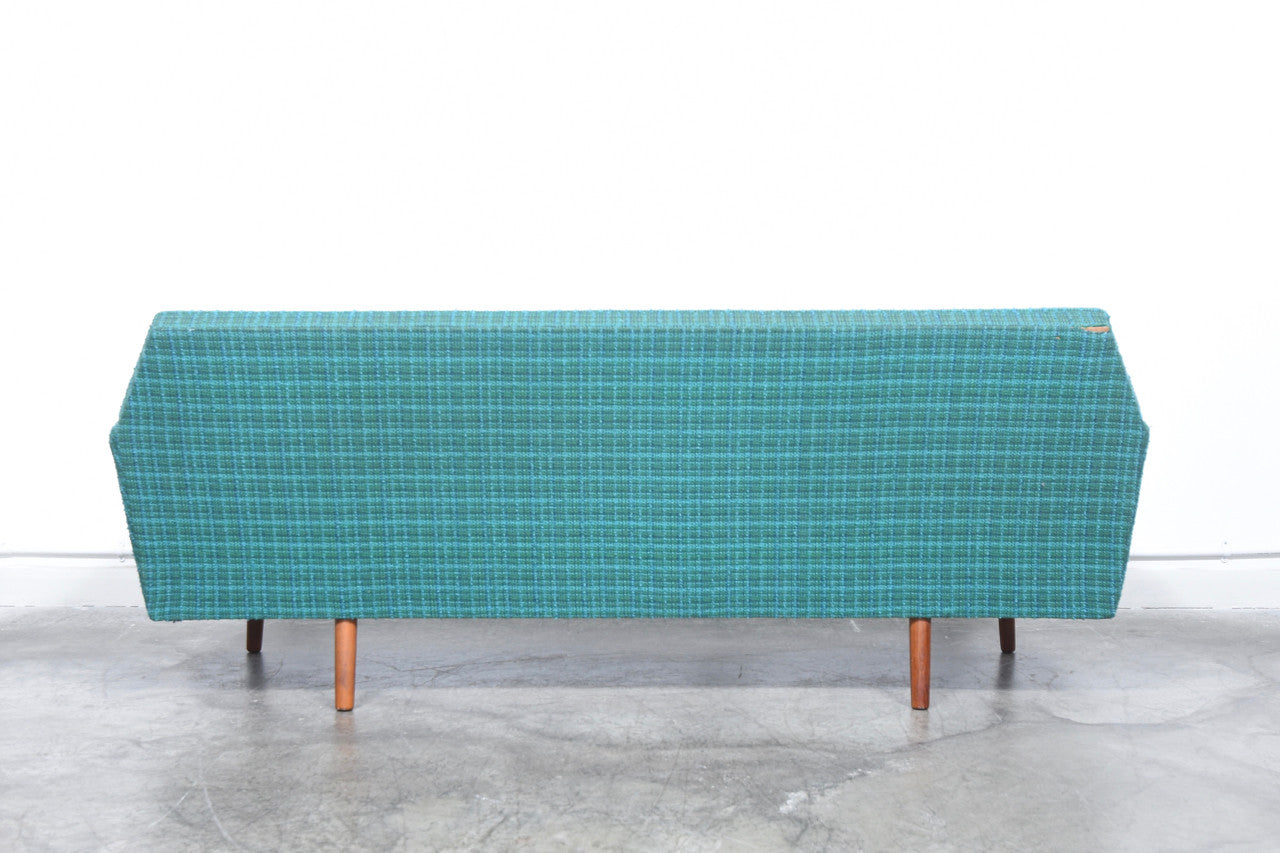 Three seat sofa in turquoise wool