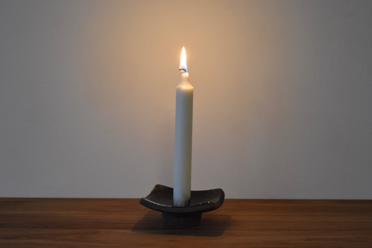 Stoneware candle holder by Nittsjö