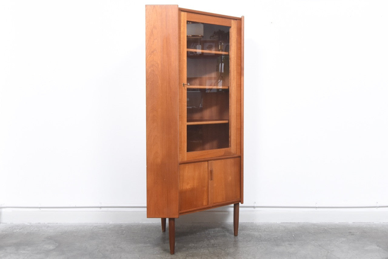 Teak corner cabinet