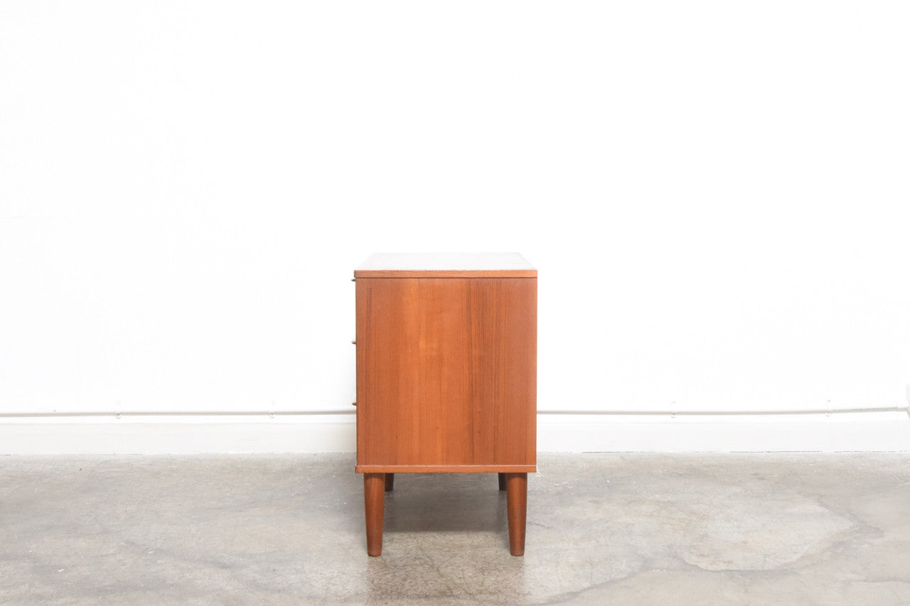 Two available: Short chest of teak drawers