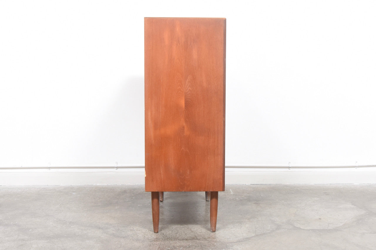 Teak chest of six drawers with inset handles