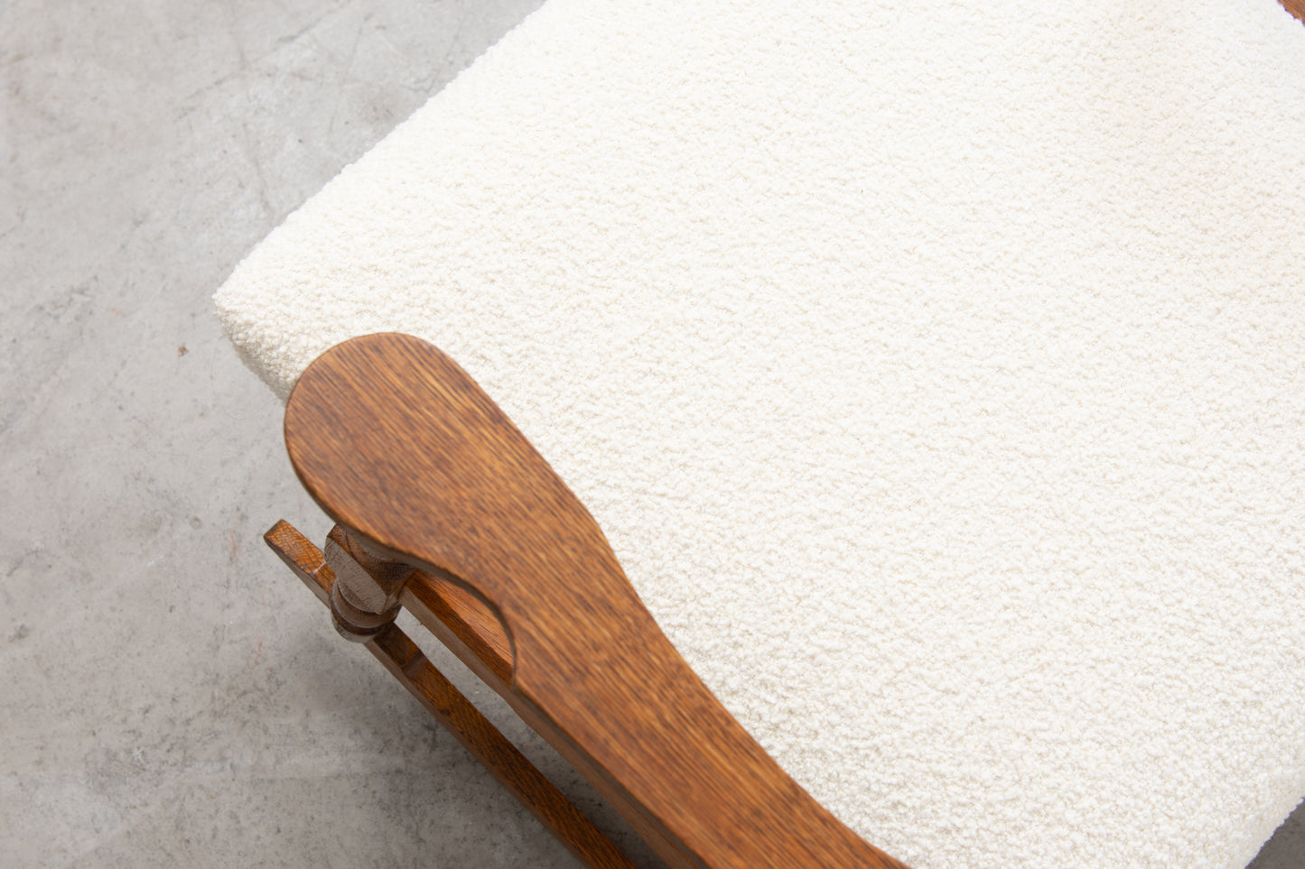 Save £100: Oak and bouclé rocking chair by Henning Kjærnulf