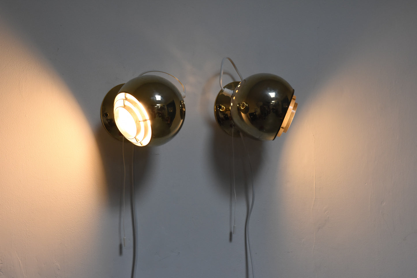 Vintage brass wall lights by ABO Randers