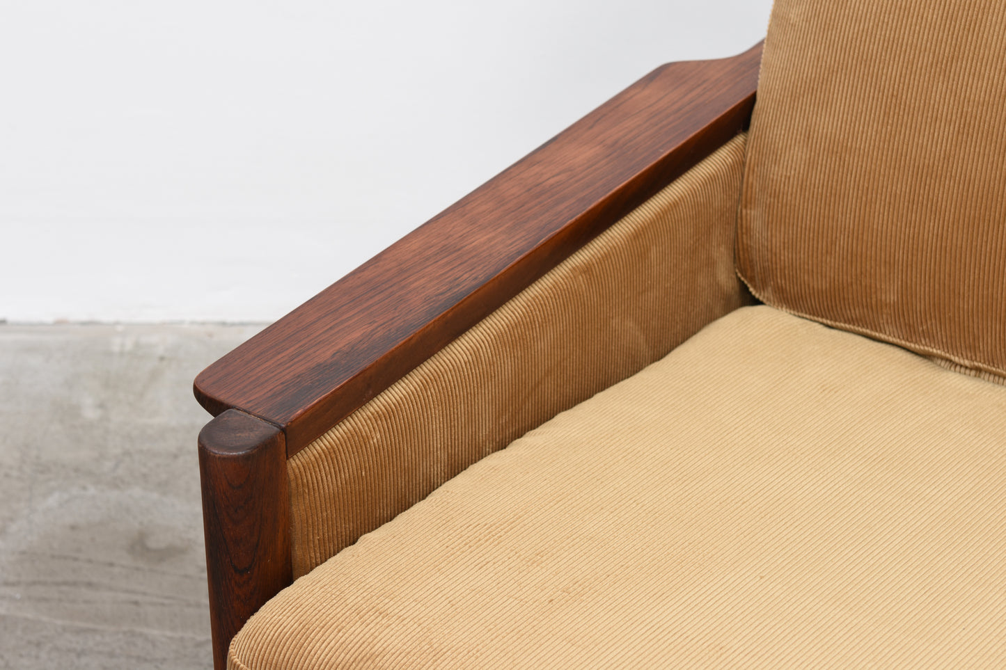 1960s rosewood + corduroy two seater