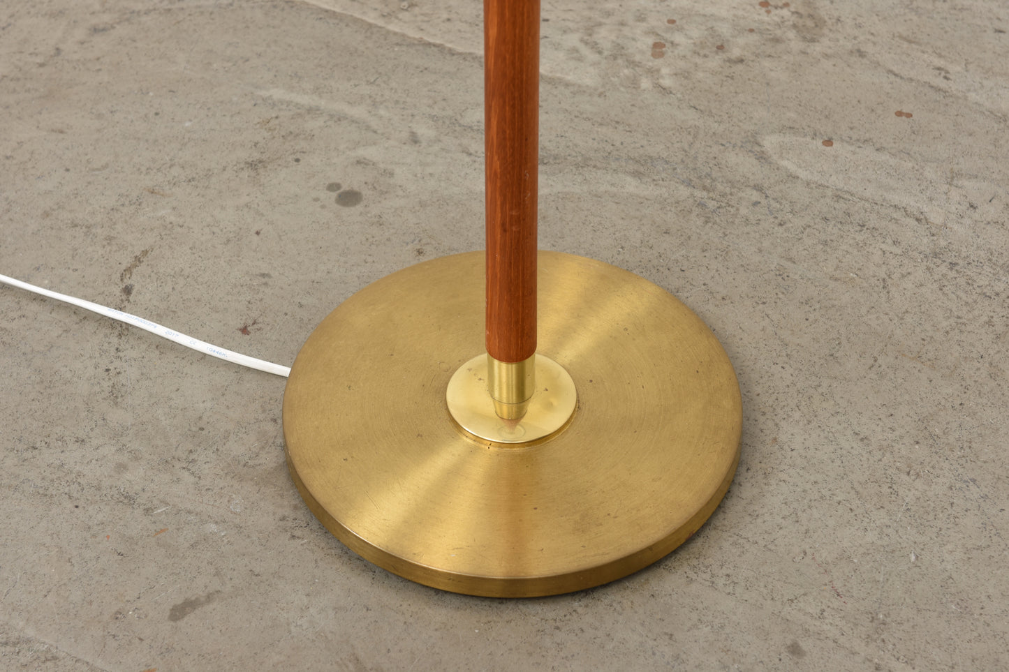 1960s teak + brass floor lamp