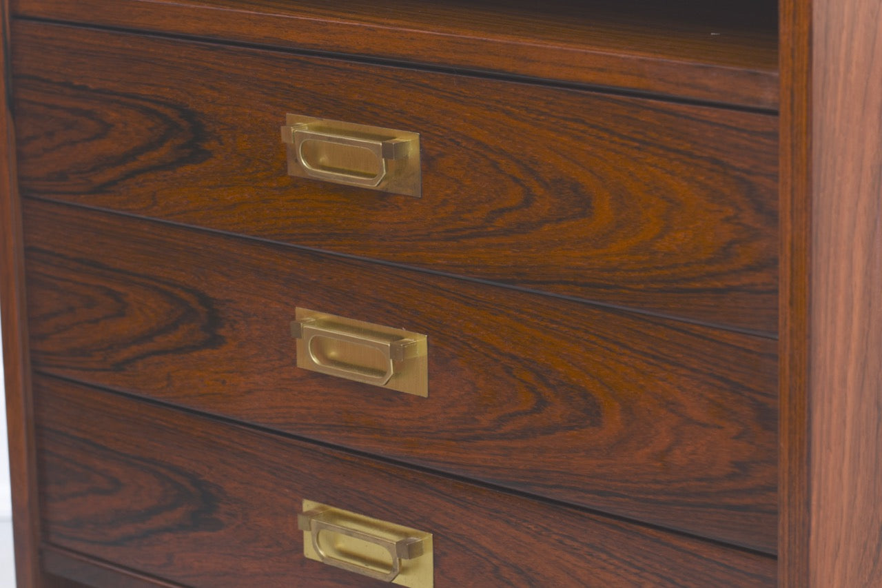 Rosewood chest with brass handles