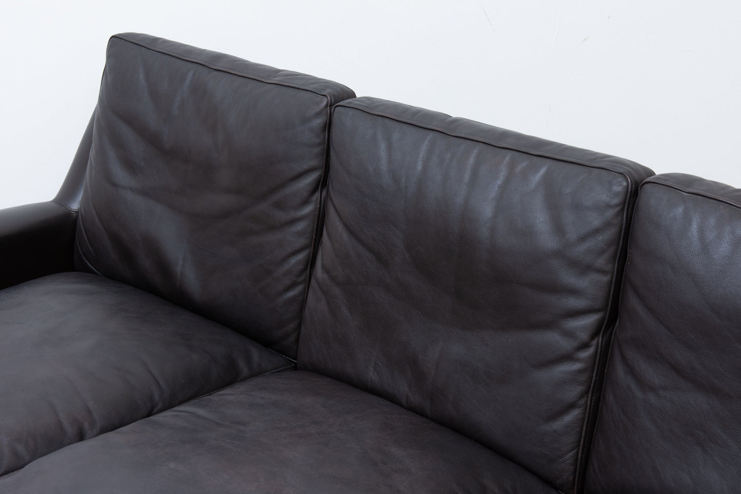 1960s Danish leather three seater