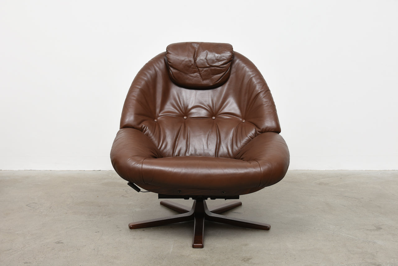 Rocking leather lounger by Göte Möbler