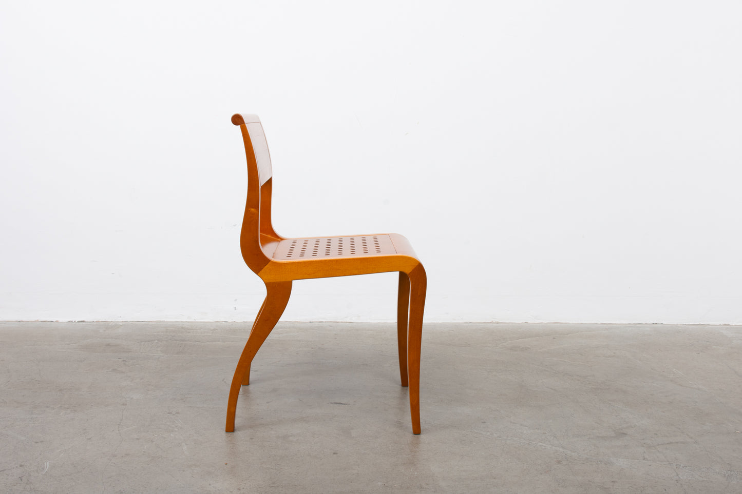 Four available: 1980s birch dining chairs by Kimmo Varjoranta