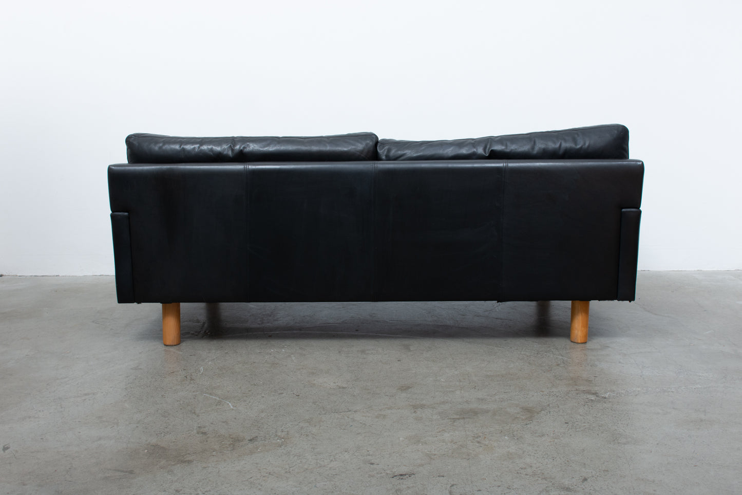 Vintage Danish leather two and a half seater