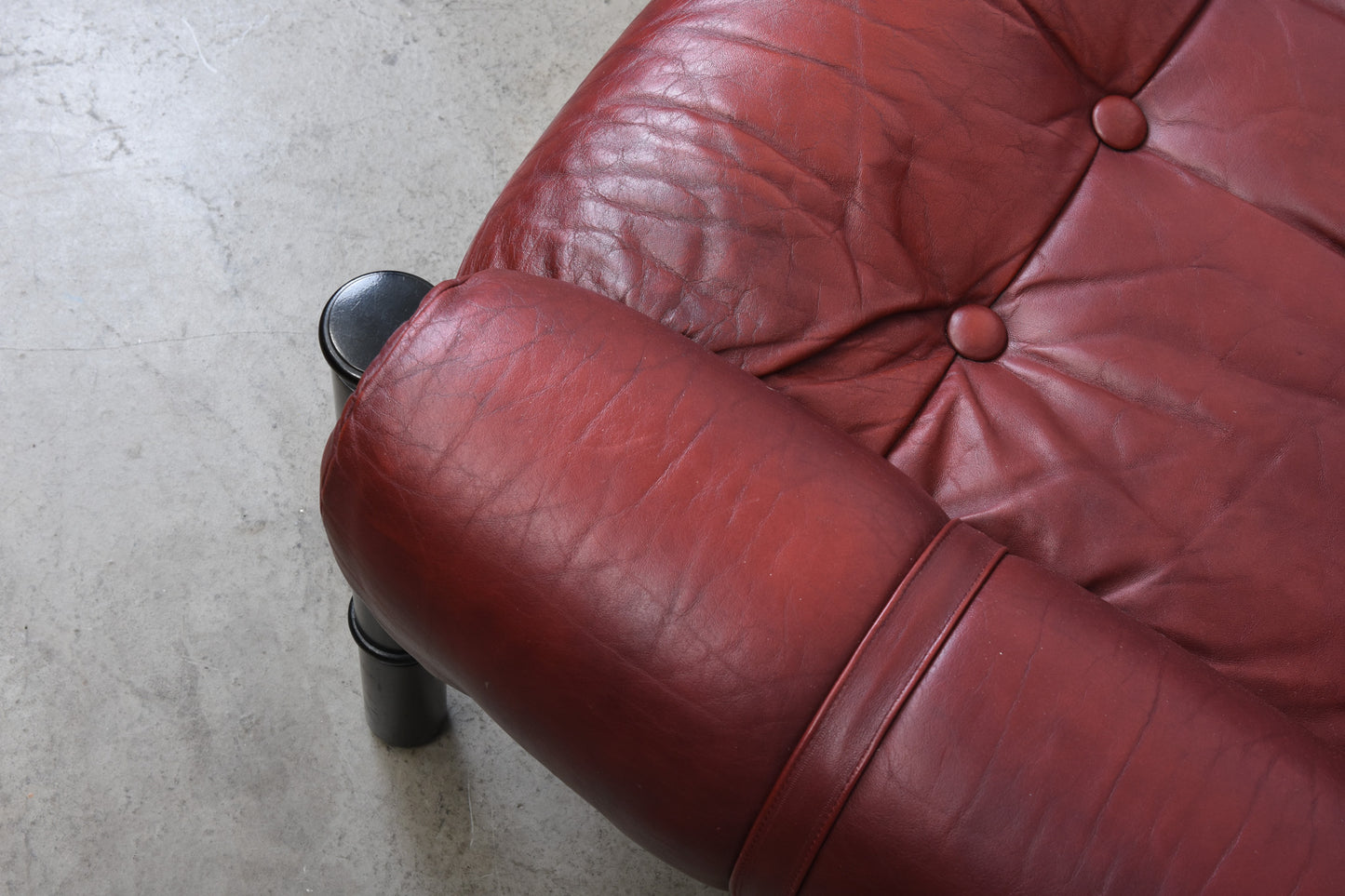 1960s Swedish leather two seater