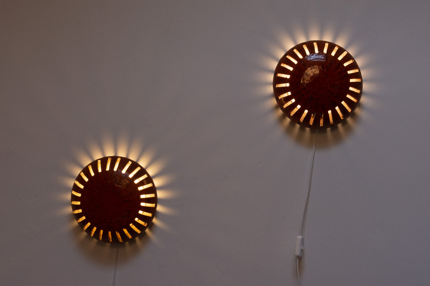 Pair of 1960s Danish ceramic wall lights
