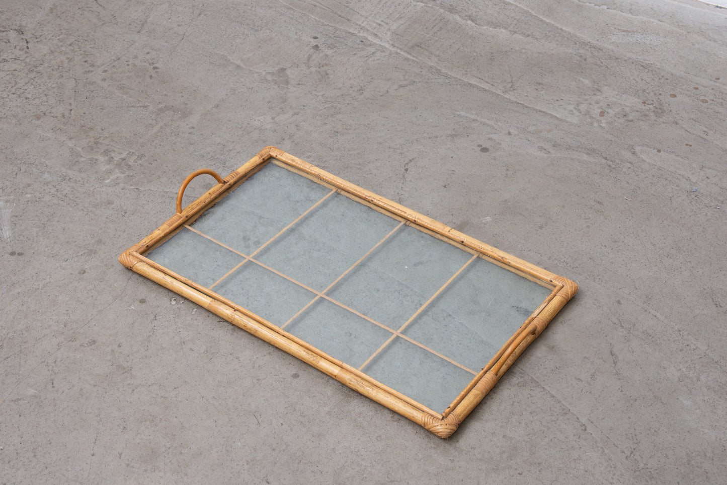 1960s bamboo and glass bed tray
