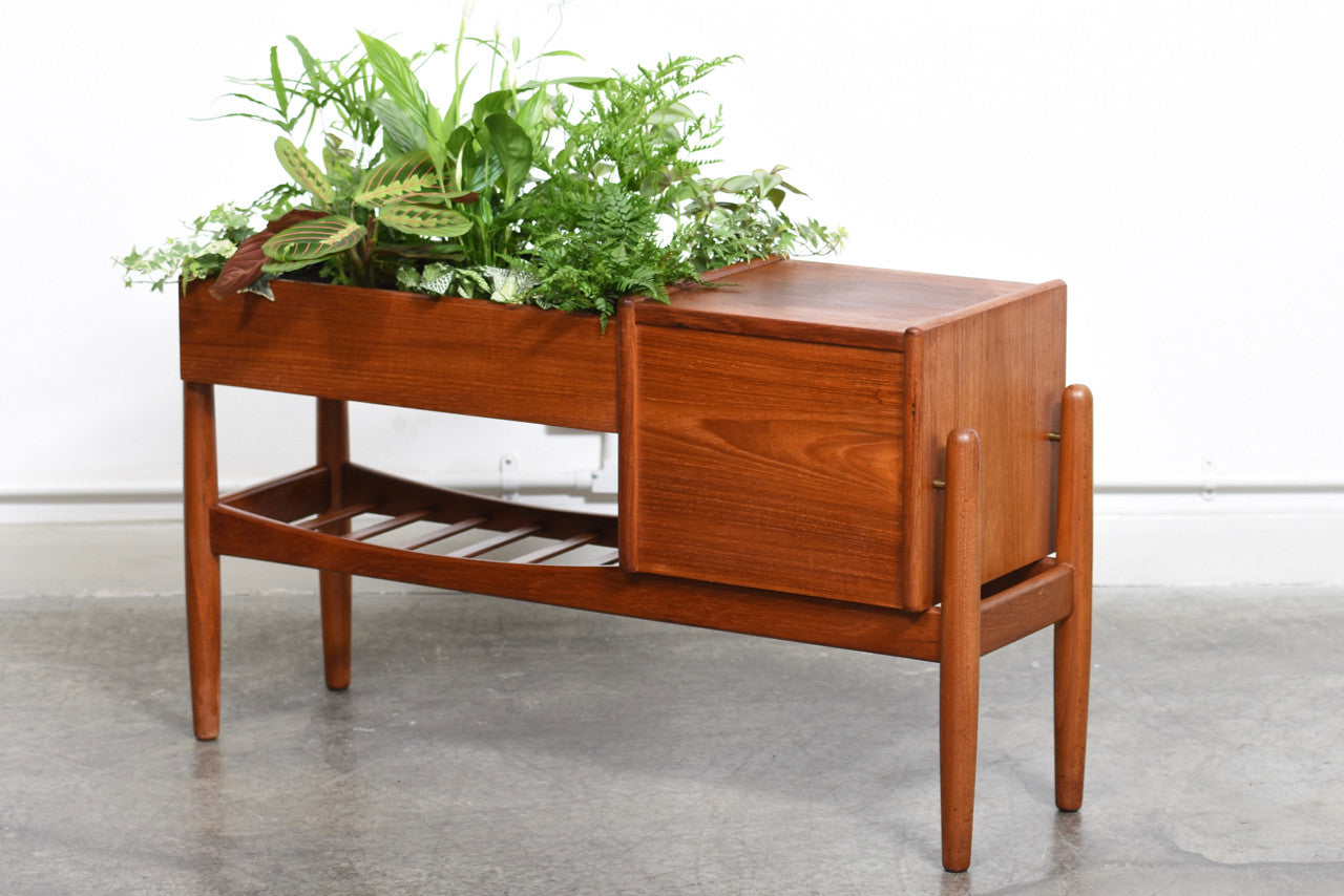 Teak planter with storage by Arne Wahl Iversen
