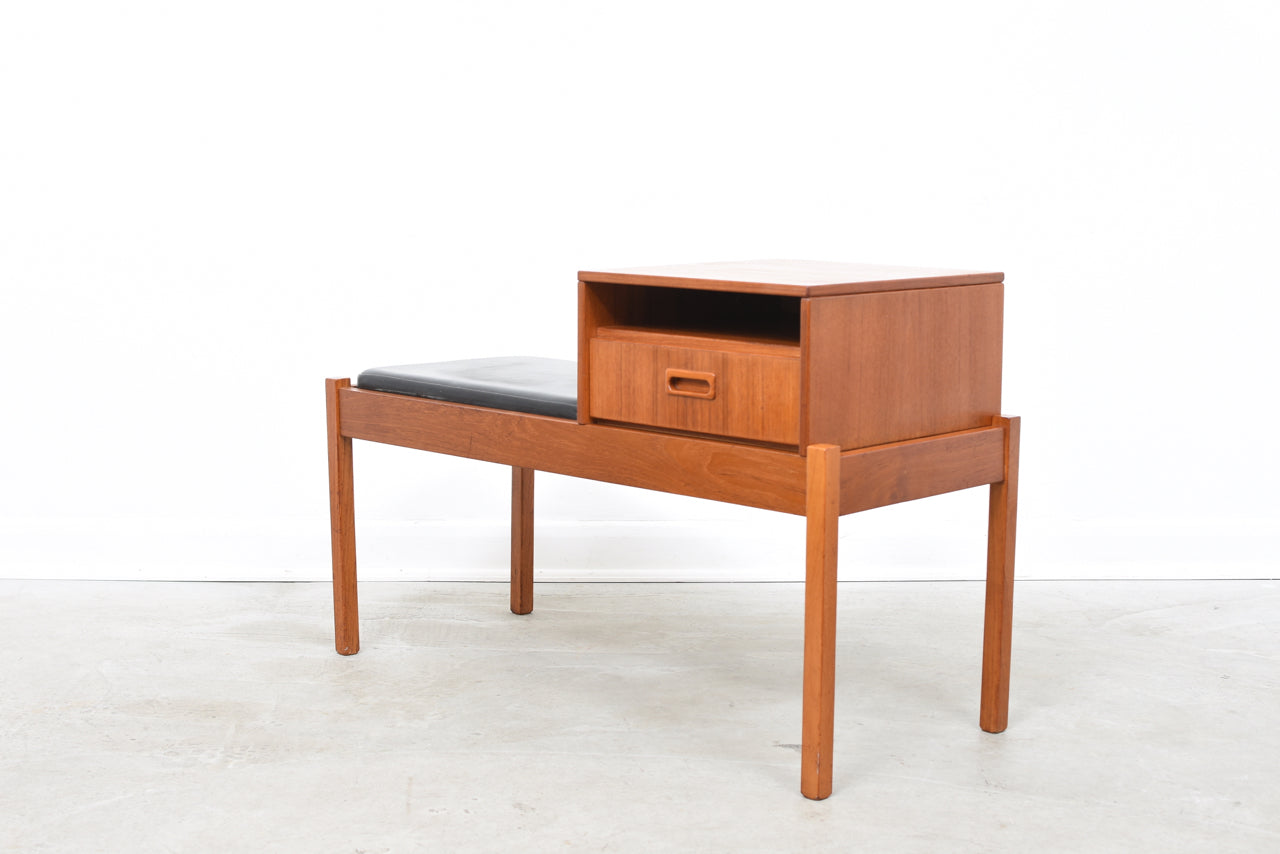 Teak bench with drawer