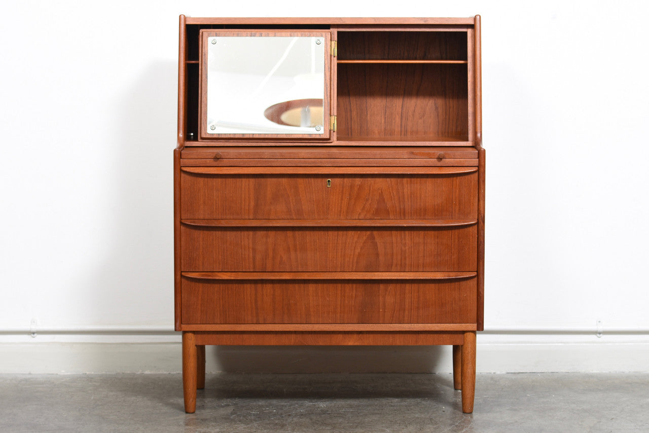 Teak secretary with mirror no.1