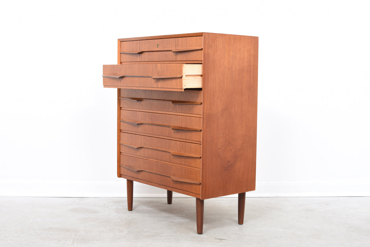 1960s teak chest with sculpted handles