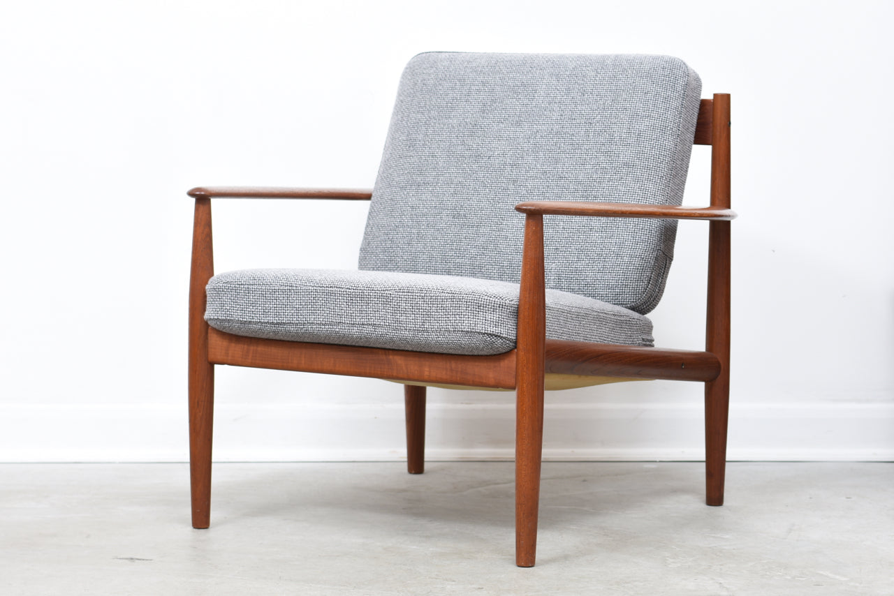 Teak lounge chair by Grete Jalk with new upholstery