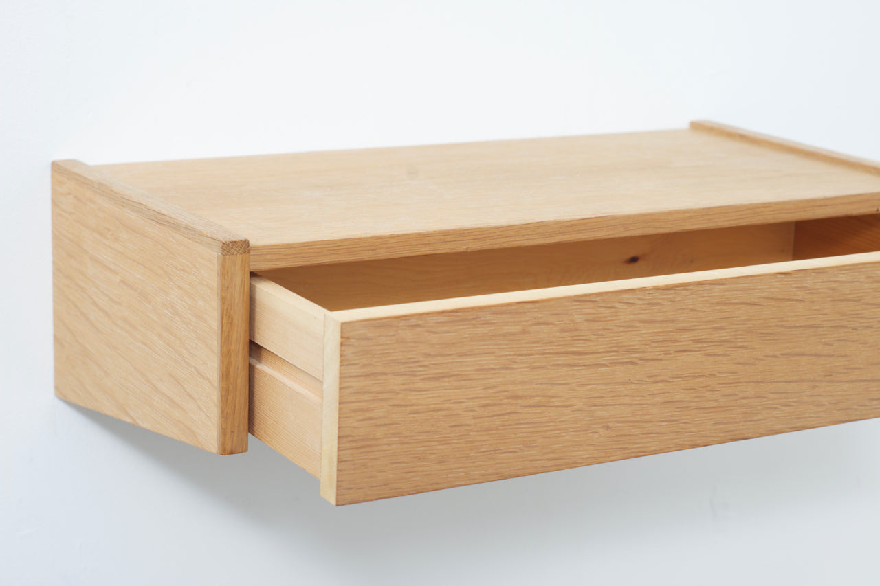 Pair of oak floating bedside drawers