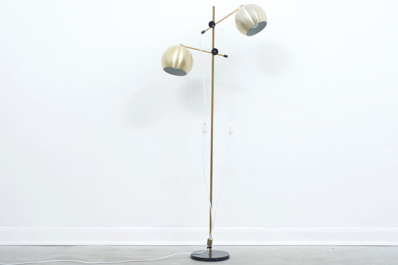 1960s light brass floor lamp