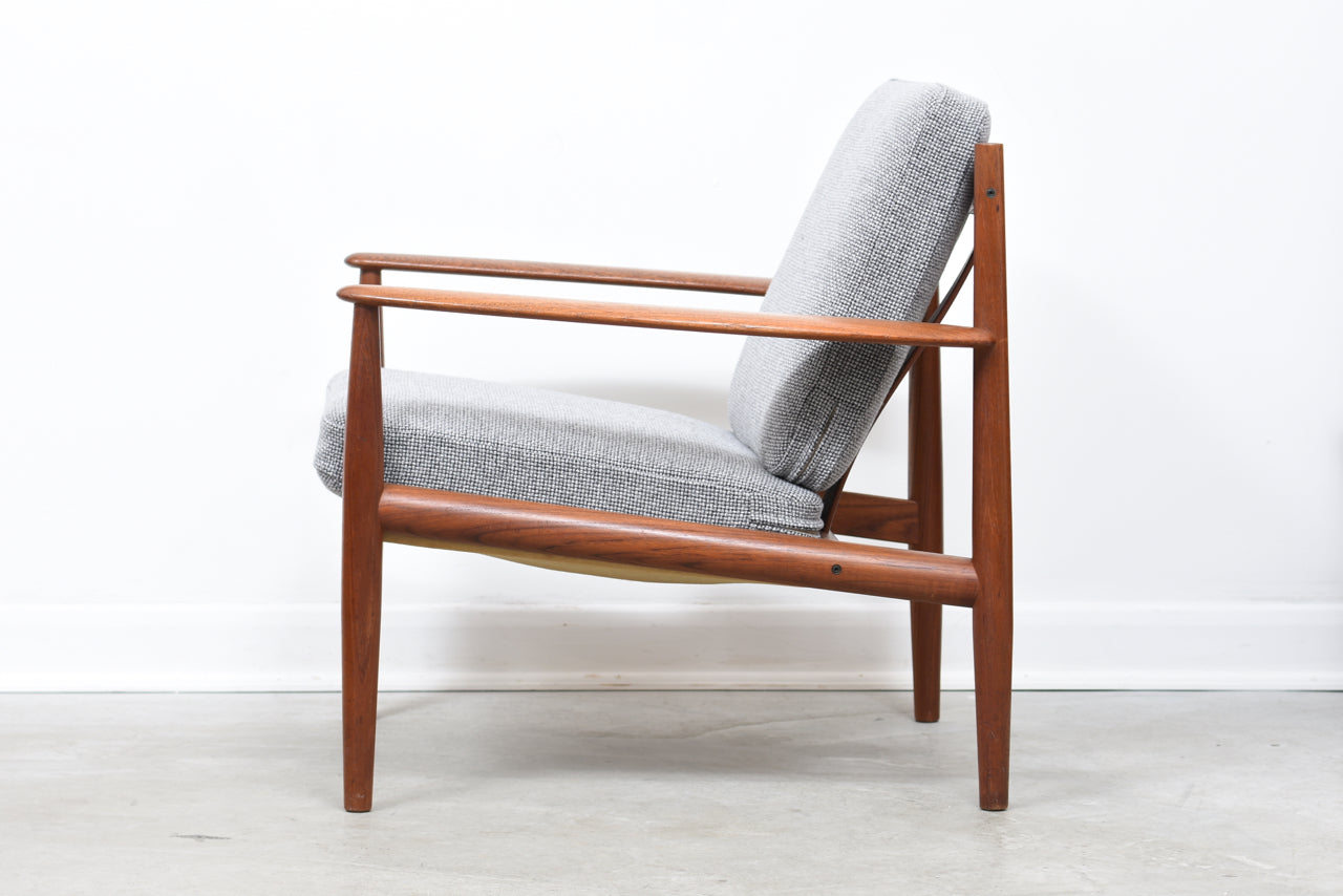 Teak lounge chair by Grete Jalk with new upholstery