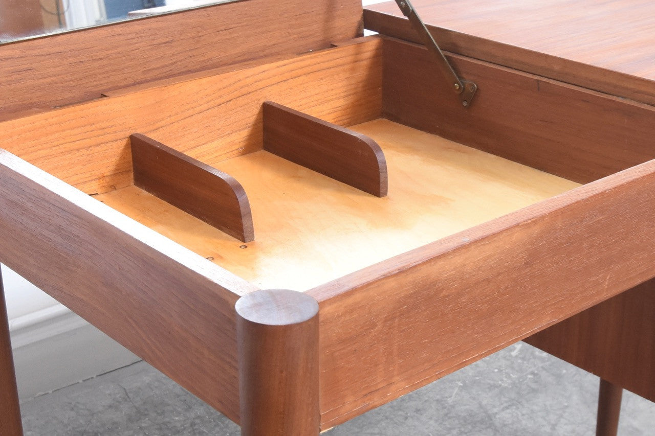 Teak desk with mirror