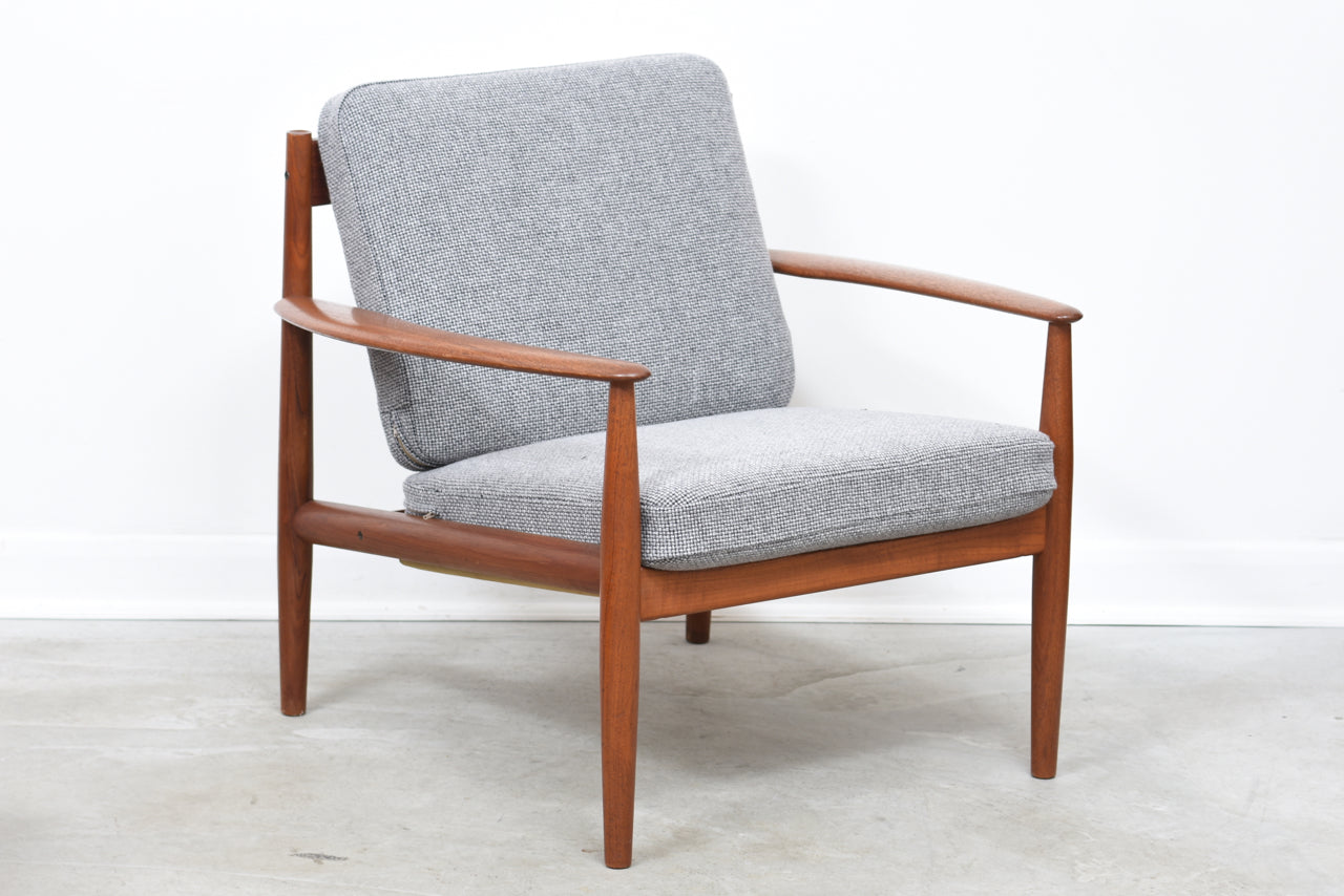 Teak lounge chair by Grete Jalk with new upholstery