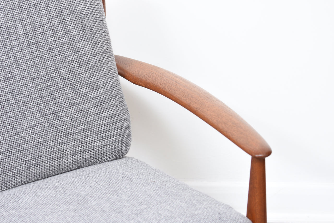Teak lounge chair by Grete Jalk with new upholstery