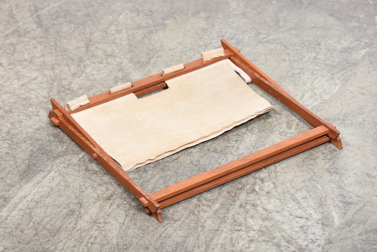 Teak and leather magazine rack