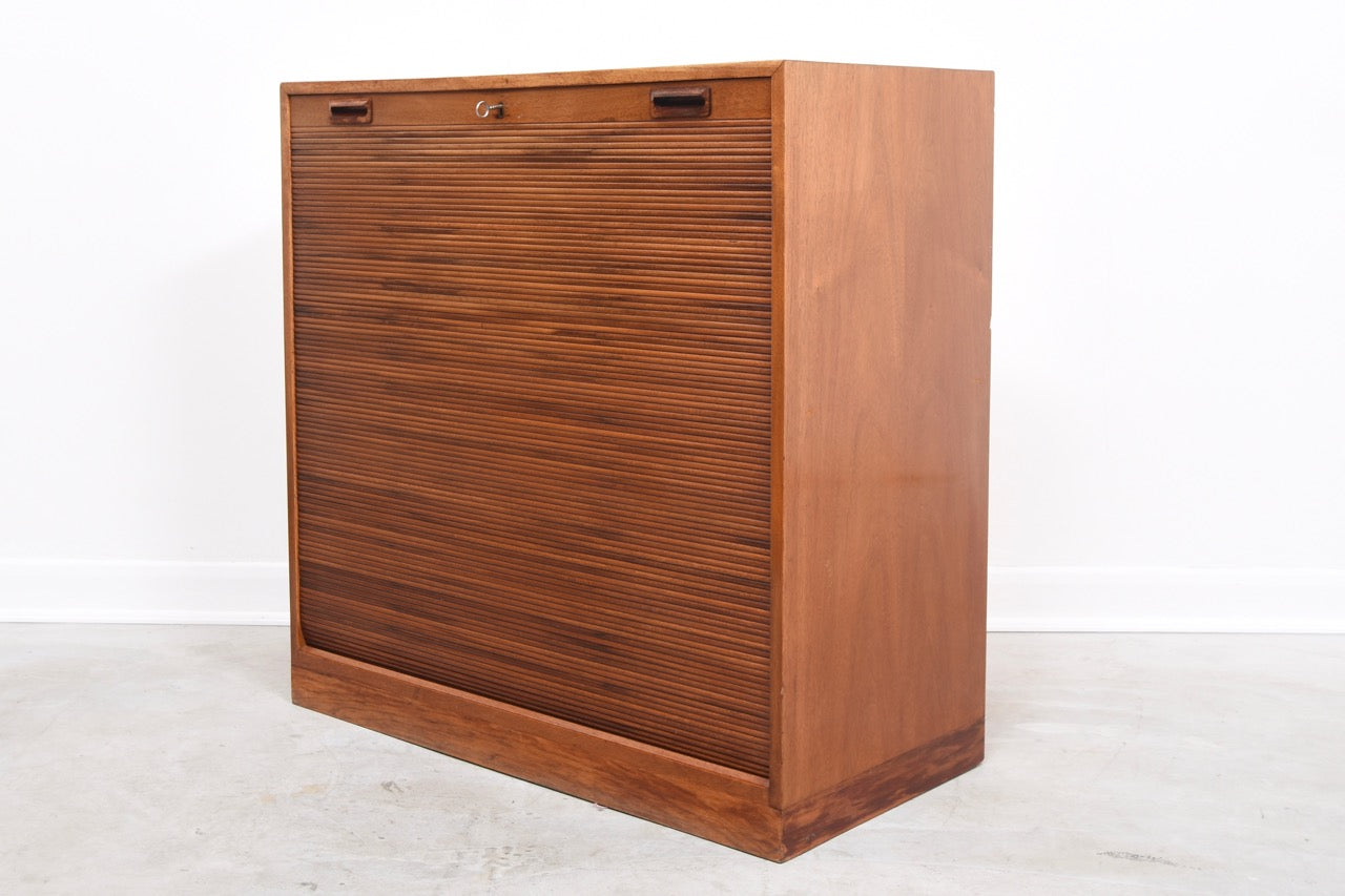 Vintage storage unit with tambour door - Teak