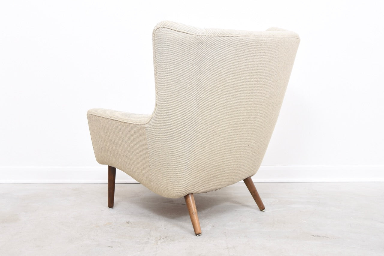 High back wool lounger