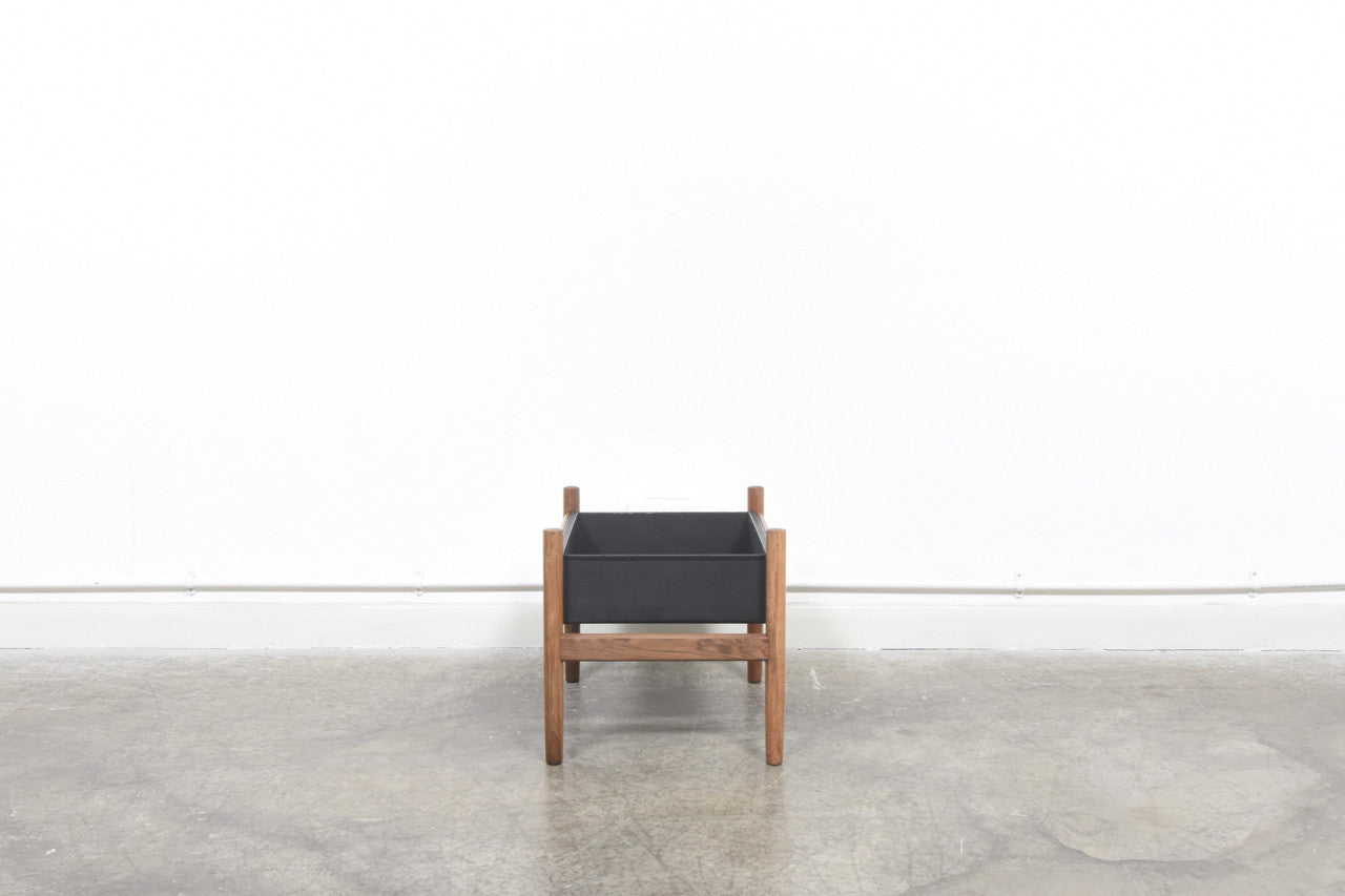 Two available: Rosewood planter with metal trough