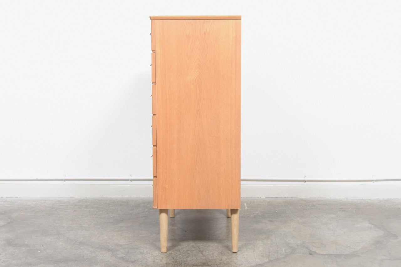 Oak chest of six drawers